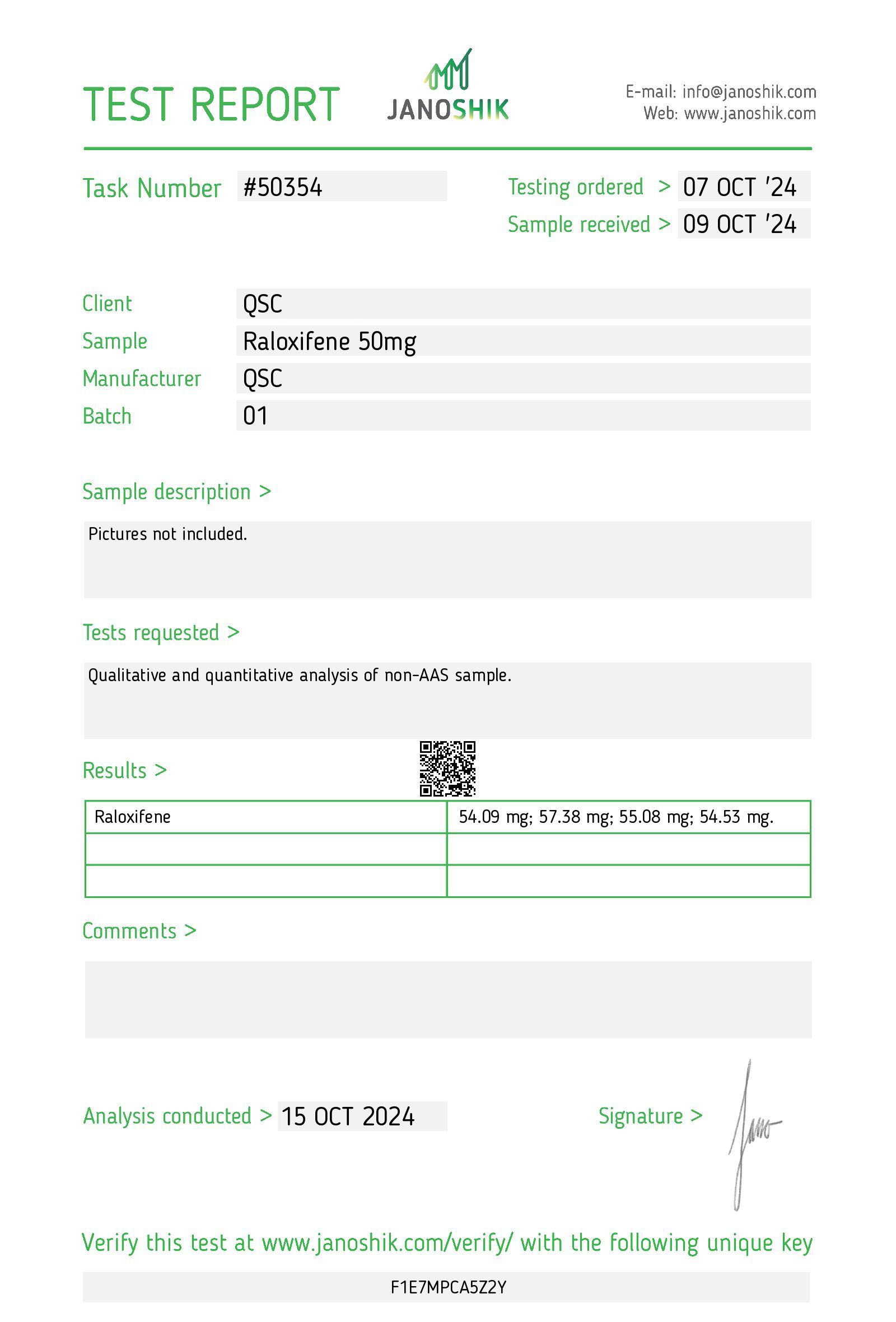 qsc ralox 50mg test-report-50354 copy
