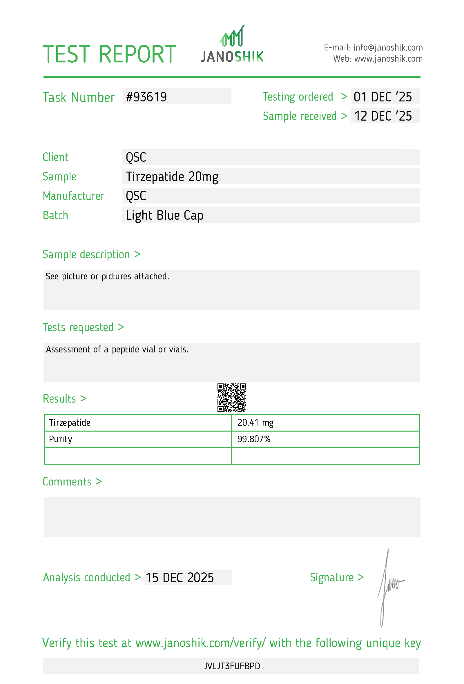 qsc tirz 20mg Test Report #93619 copy
