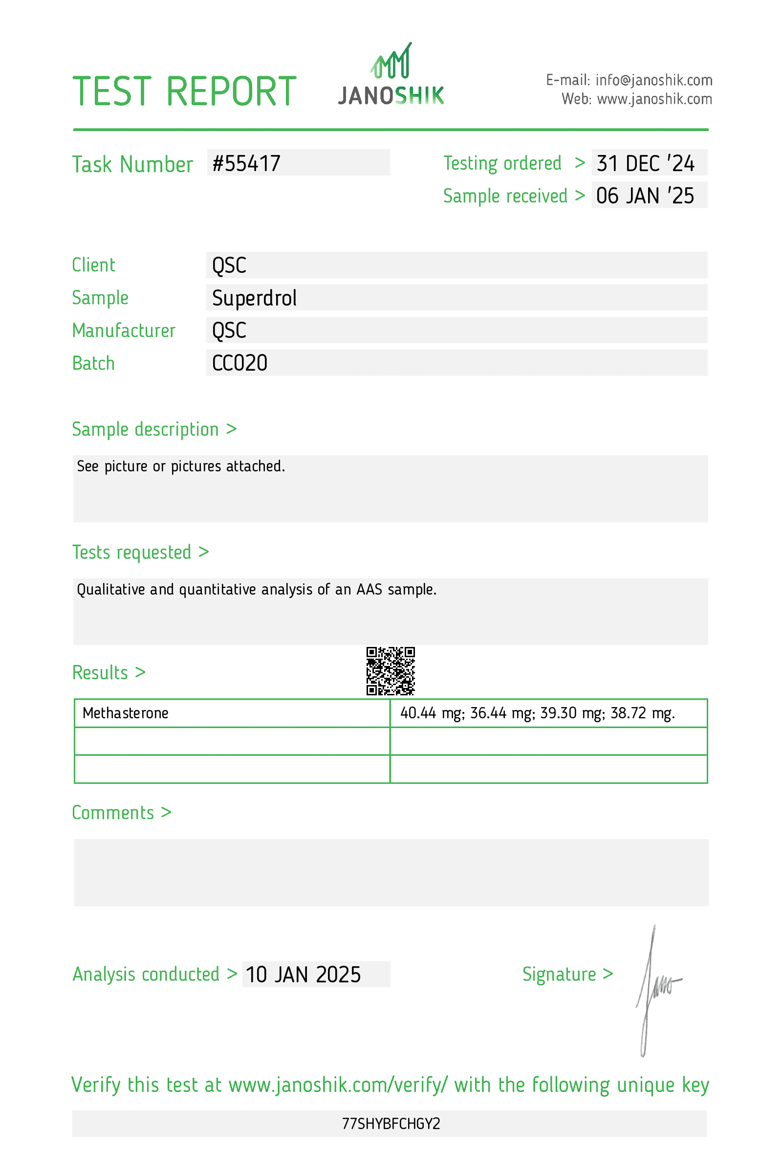 QSC Superdrol 40mg Test Report _55417 copy 2